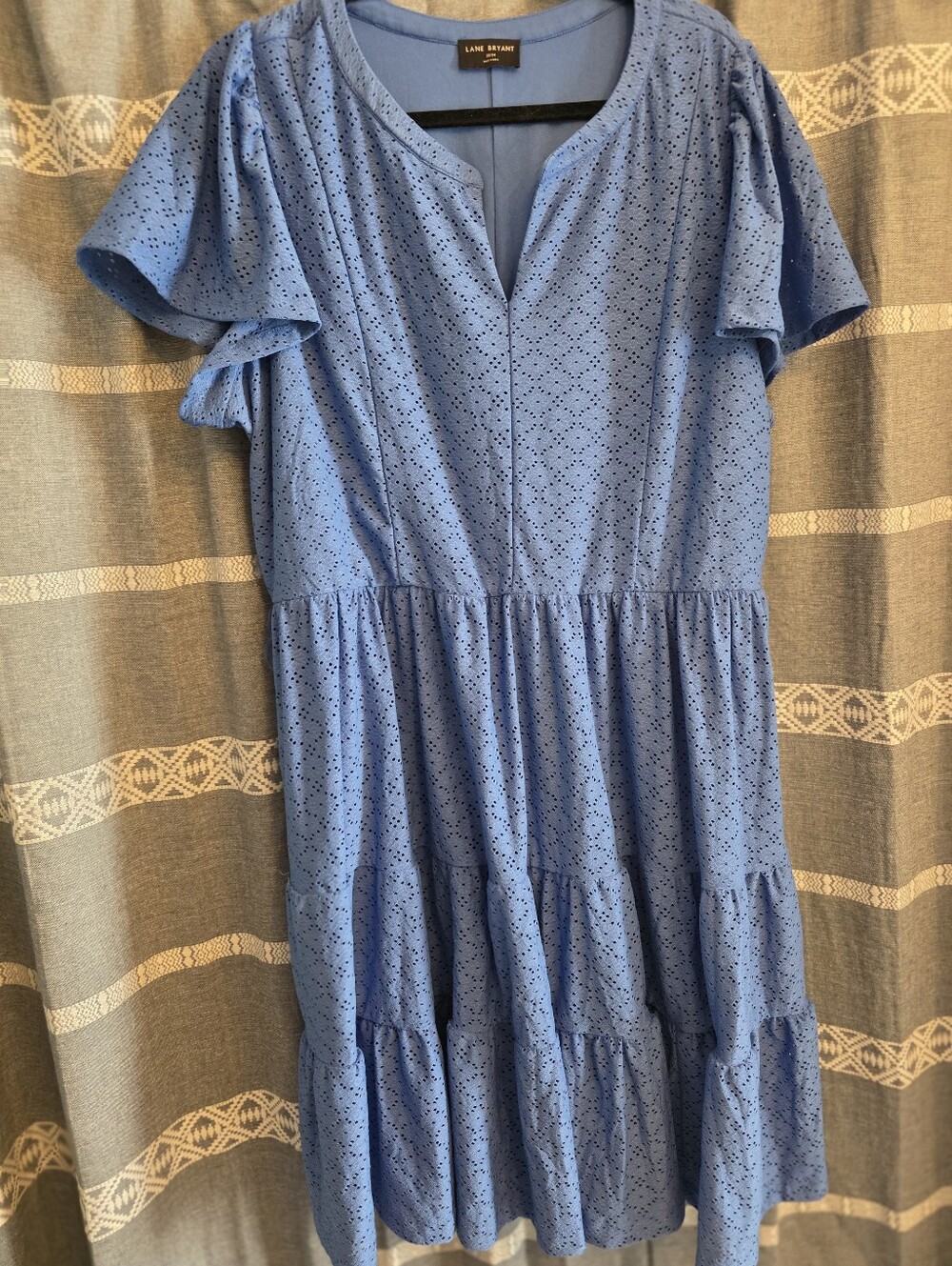 Lane Bryant Eyelet Knit Babydoll Dress Size 22/24